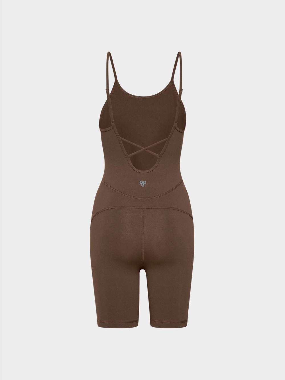 Aritzia TnAction TnaLIFE Leap 7" Romper Medium Chocolate Brown